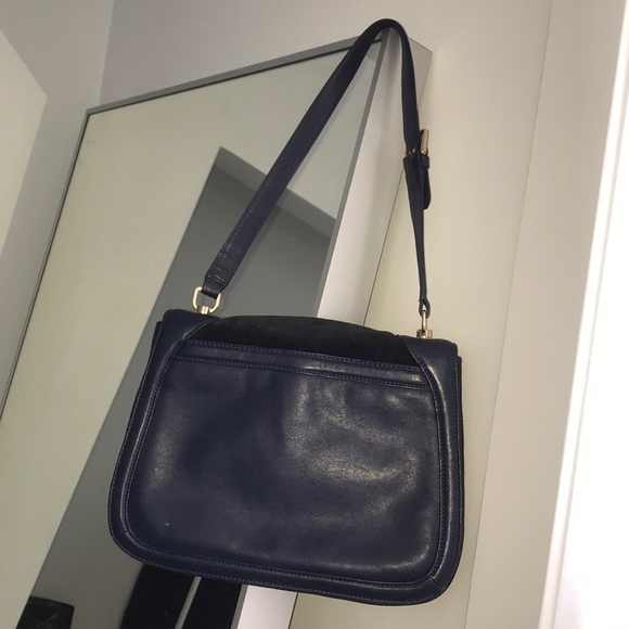 Tory Burch | Bags | Tory Burch Navy Suede Crossbody Bag  Navy Suede and Leather Tory Burch Purse